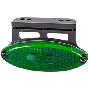 LANTERNA LATERAL OVAL VERDE LED COM SUPORTE/FIO 12/24V - IMPLEMENTOS - 2043 VDD - 1