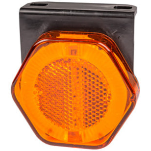 LANTERNA LATERAL TURN R7 ÂMBAR LED COM SUPORTE/CONECTOR 12/24V - IMPLEMENTOS - 2055 AM - 1