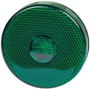 LANTERNA LATERAL LED VERDE COM FIO/SEM SUPORTE 12/24V - IMPLEMENTOS - L30100VD - 1