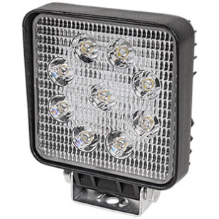 FAROL AUXILIAR QUADRADO REFORÇADO 9 LED'S 27W 12/24V UNIVERSAL  - DIVERSOS - 12573 - 1