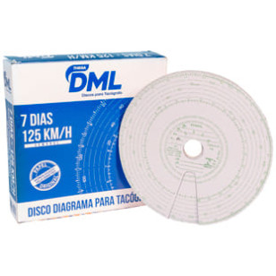 DISCO TACÓGRAFO SEMANAL 125KM 20X20 (CAIXA) - DIVERSOS - DML001 - 1
