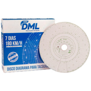 DISCO TACÓGRAFO SEMANAL 180KM (CAIXA) - DIVERSOS - DML006 - 1