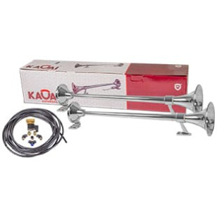 KIT COMPLETO BUZINA AR ELÉTRICA 2 CORNETAS 74CM VÁLVULA 12V - DIVERSOS - K-10309CC-12V - 1