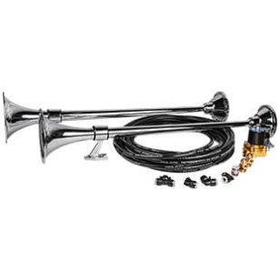 KIT COMPLETO BUZINA AR ELÉTRICA 2 CORNETAS 74CM VÁLVULA 24V - DIVERSOS - GB1046 - 1