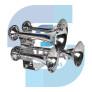 BUZINA CROMADA 4 CORNETAS COM VÁLVULA SOLENOIDE 12/24V  - DIVERSOS - K10054 - 2
