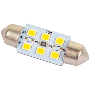 LÂMPADA TORPEDO 36MM 6 LED'S 24V (10 UND) - LÂMPADAS - 7899463141640 - 1