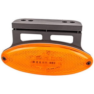 LANTERNA LATERAL OVAL ÂMBAR LED COM SUPORTE/FIO 24V - IMPLEMENTOS - 2043 AM - 1