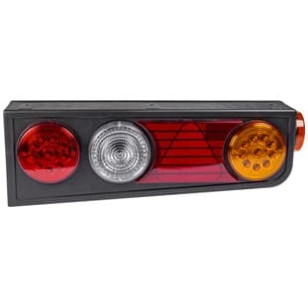 LANTERNA TRASEIRA LED LD SEM ABA COM TRIÂNGULO/RÉ CRISTAL LÂMPADA RANDON  - IMPLEMENTOS - L3326 - 1