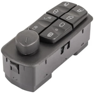 BOTÃO ACIONAMENTO VIDRO LE COM TRAVA AXOR - MERCEDES BENZ - 0045455913 - 1