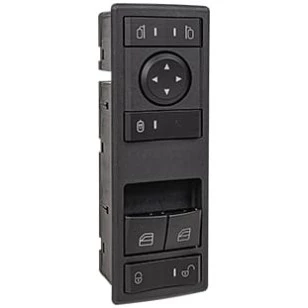 BOTÃO ACIONAMENTO VIDRO/RETROVISOR LE COM TRAVA ACTROS - MERCEDES BENZ - A9605450813 - 1
